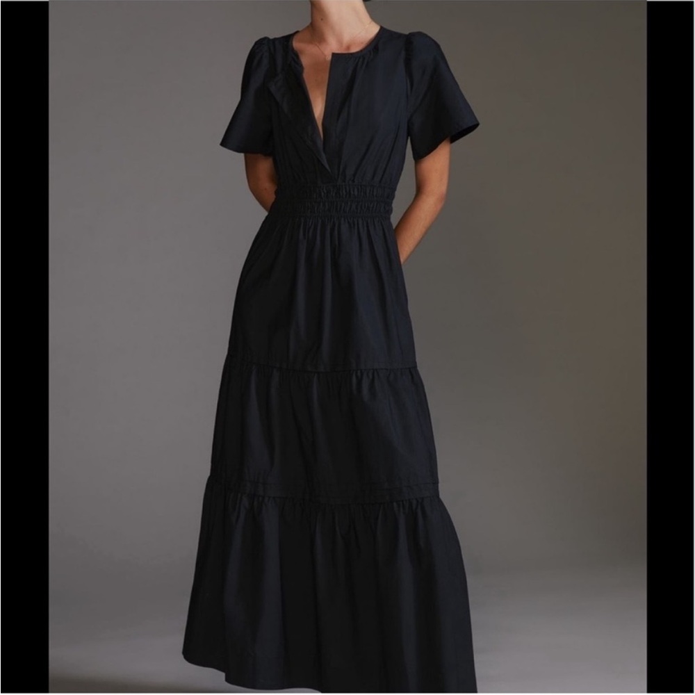 Anthropologie Sommerset Maxi Dress Black Sz S